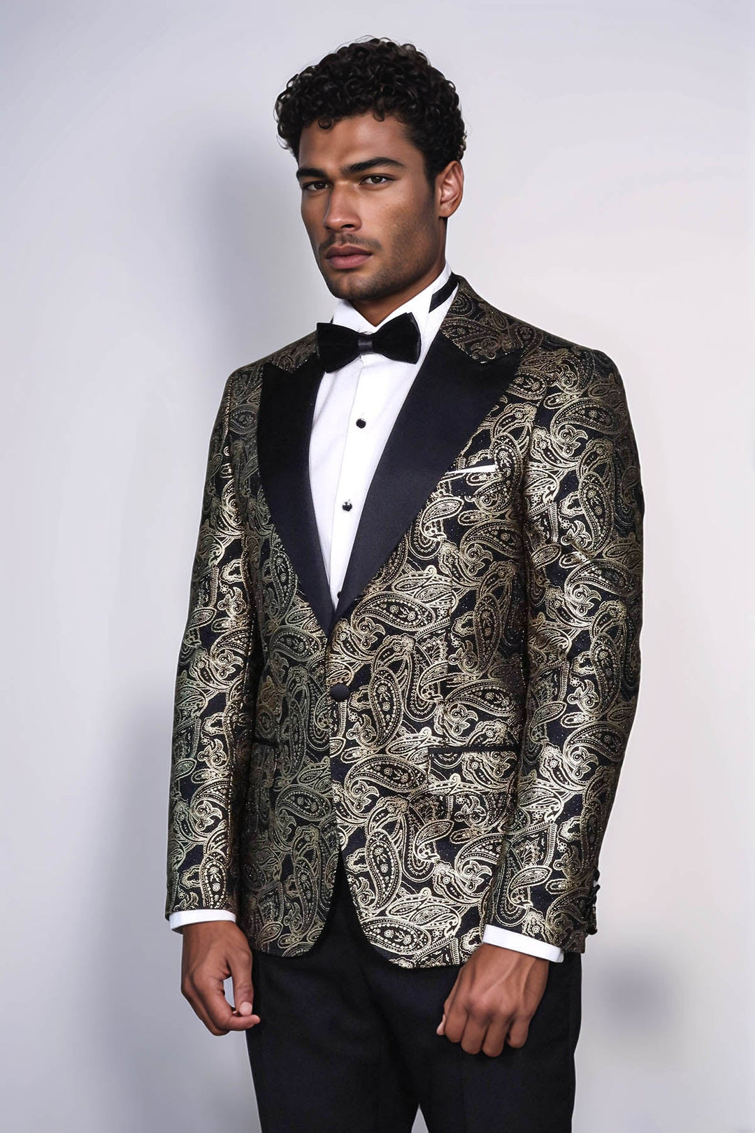 WSS Paisley Peak Lapel Black Men Dinner Tuxedo  Jacket  - Maarssen