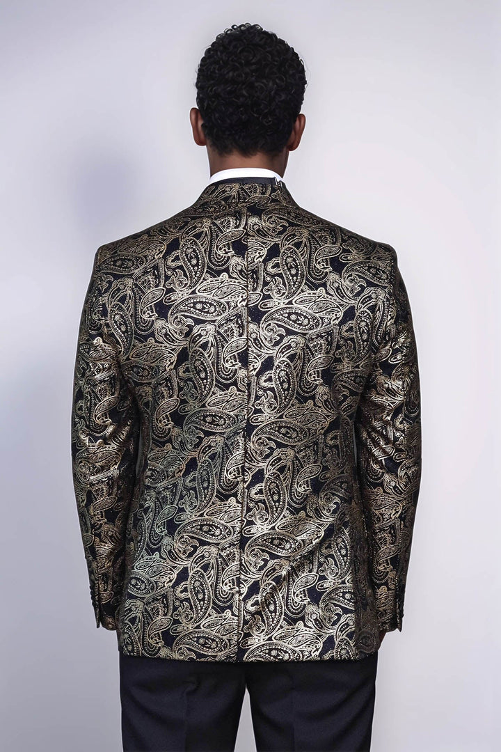 WSS Paisley Peak Lapel Black Men Dinner Tuxedo  Jacket  - Maarssen