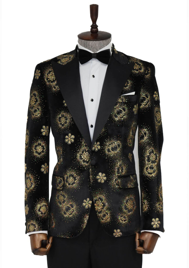 WSS Black Patterned Over Black Men Prom Blazer  - Kyiv