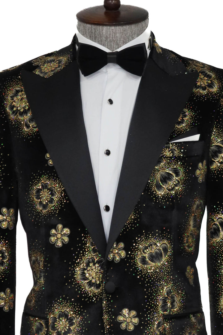 WSS Black Patterned Over Black Men Prom Blazer  - Kyiv