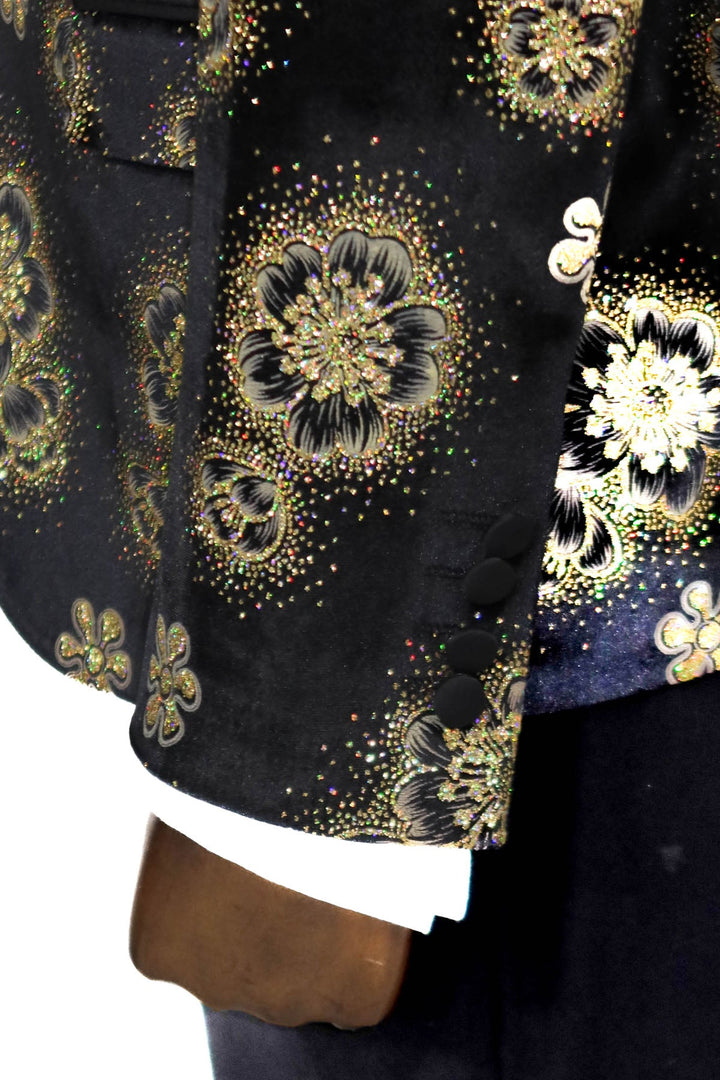 WSS Black Patterned Over Black Men Prom Blazer  - Kyiv