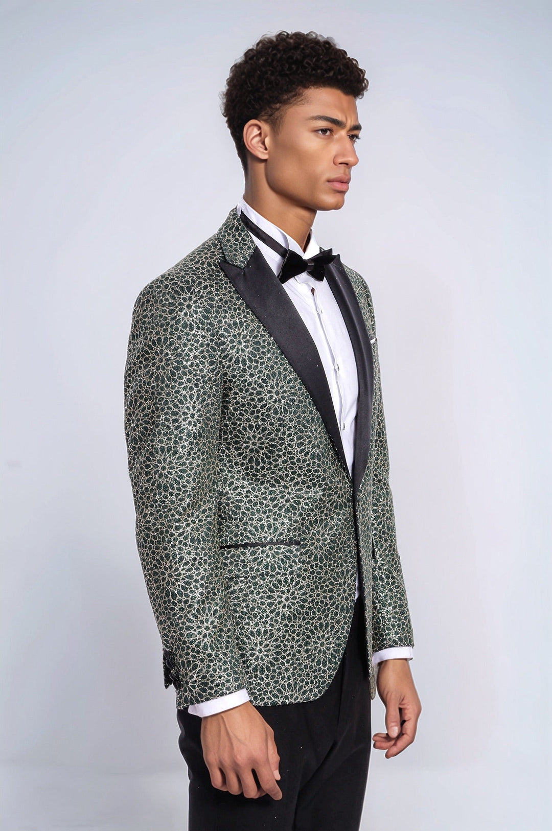 WSS Flower Embroidered Pattern Green Men Party Tuxedo Jacket  - Rheda-Wiedenbrück
