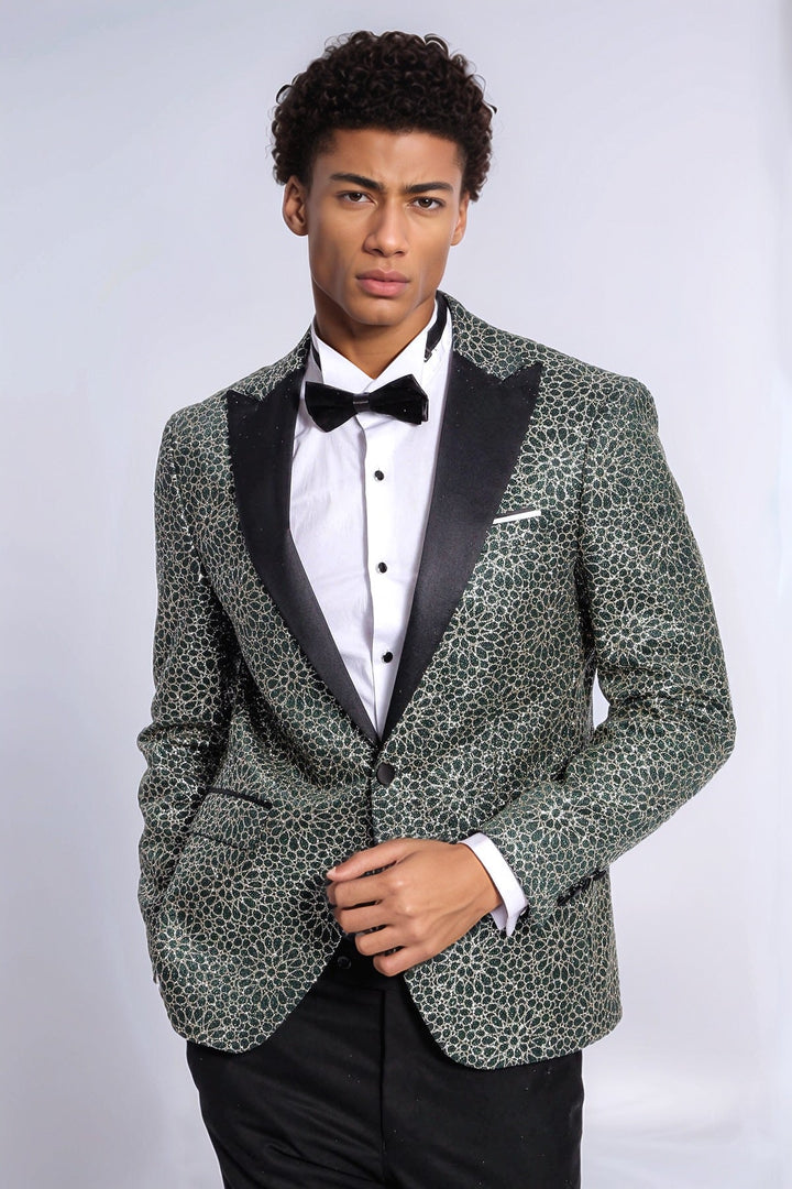 WSS Flower Embroidered Pattern Green Men Party Tuxedo Jacket  - Rheda-Wiedenbrück