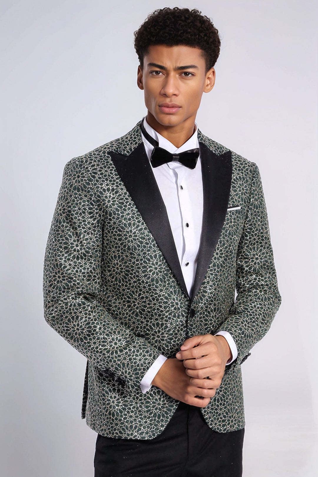 WSS Flower Embroidered Pattern Green Men Party Tuxedo Jacket  - Rheda-Wiedenbrück