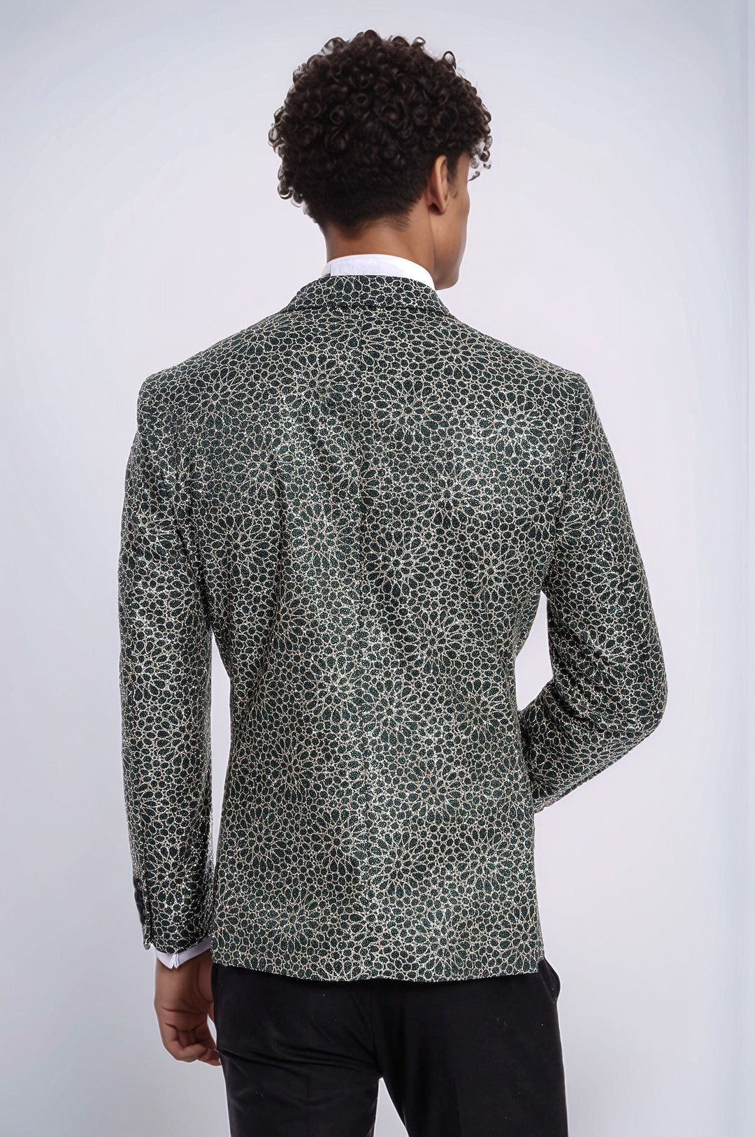 WSS Flower Embroidered Pattern Green Men Party Tuxedo Jacket  - Rheda-Wiedenbrück