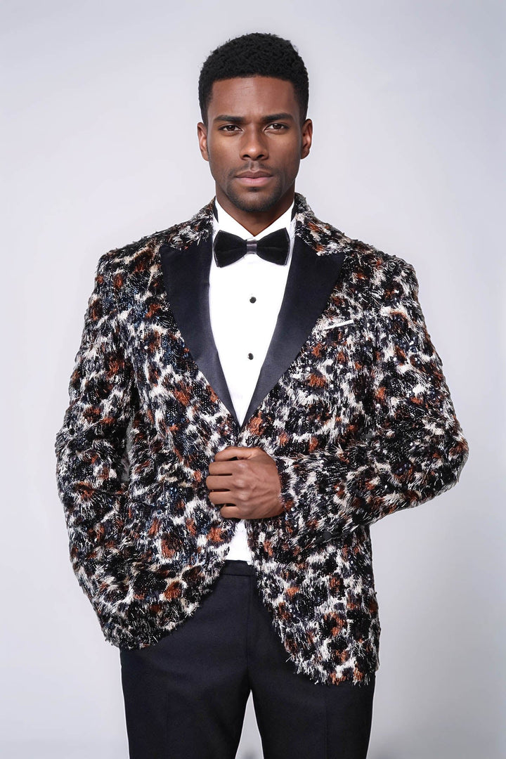 WSS Leopard Patterned  Men's Tuxedo Evening Jacket  - Rio Tinto