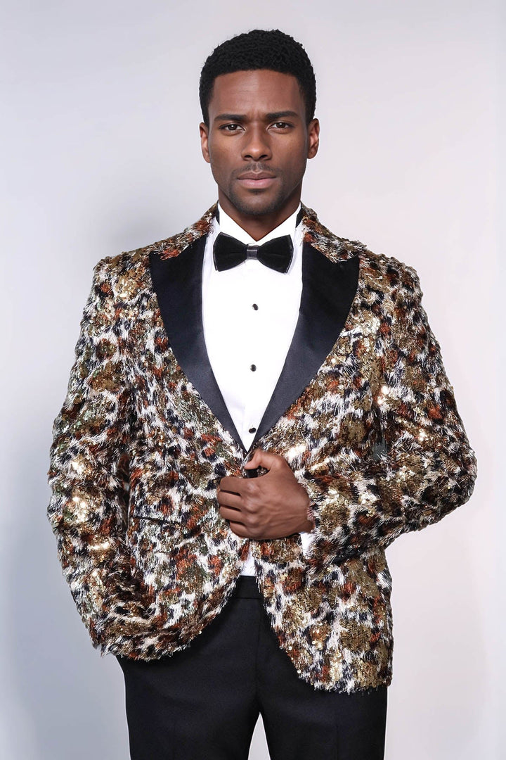 WSS Leopard Patterned  Men's Tuxedo Evening Jacket  - Prescott