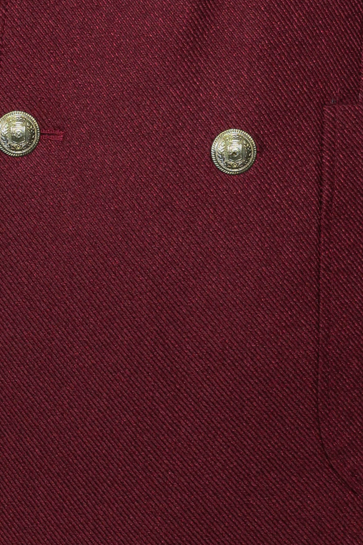 WSS Double Breasted Slim Fit Burgundy Men Blazer  - Nova Kakhovka