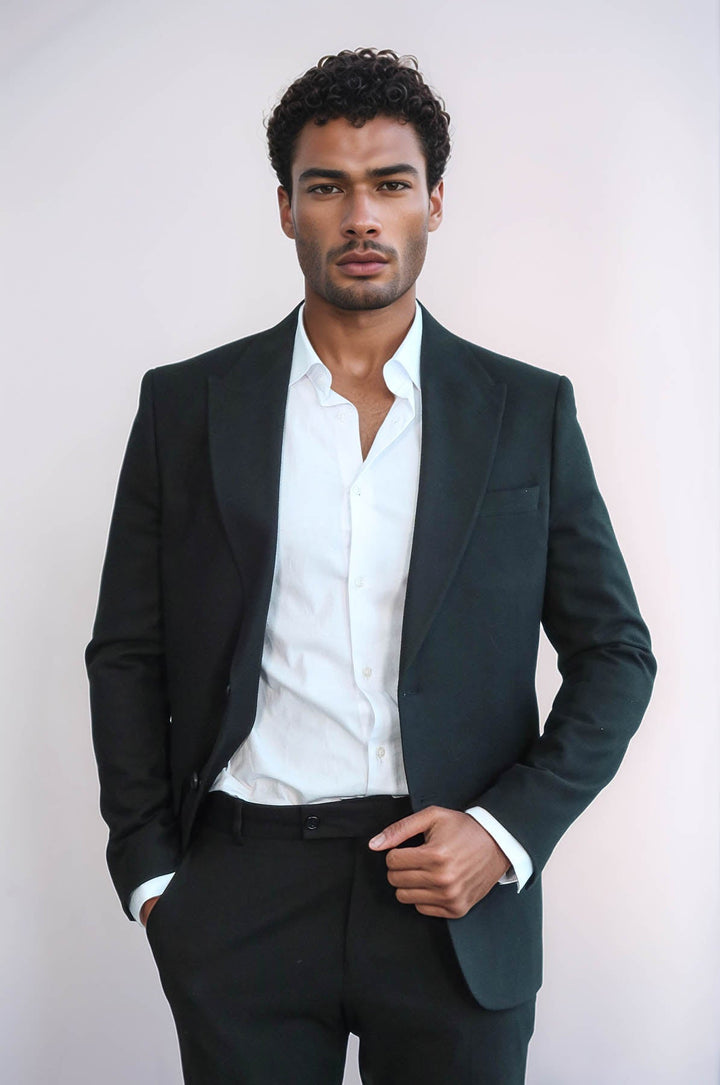 WSS Plain Slim Fit Sport Black Men Blazer  - Yecapixtla