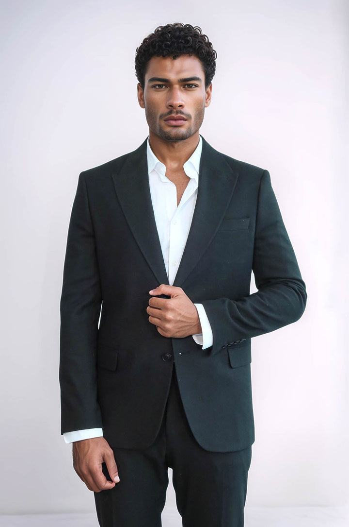 WSS Plain Slim Fit Sport Black Men Blazer  - Yecapixtla