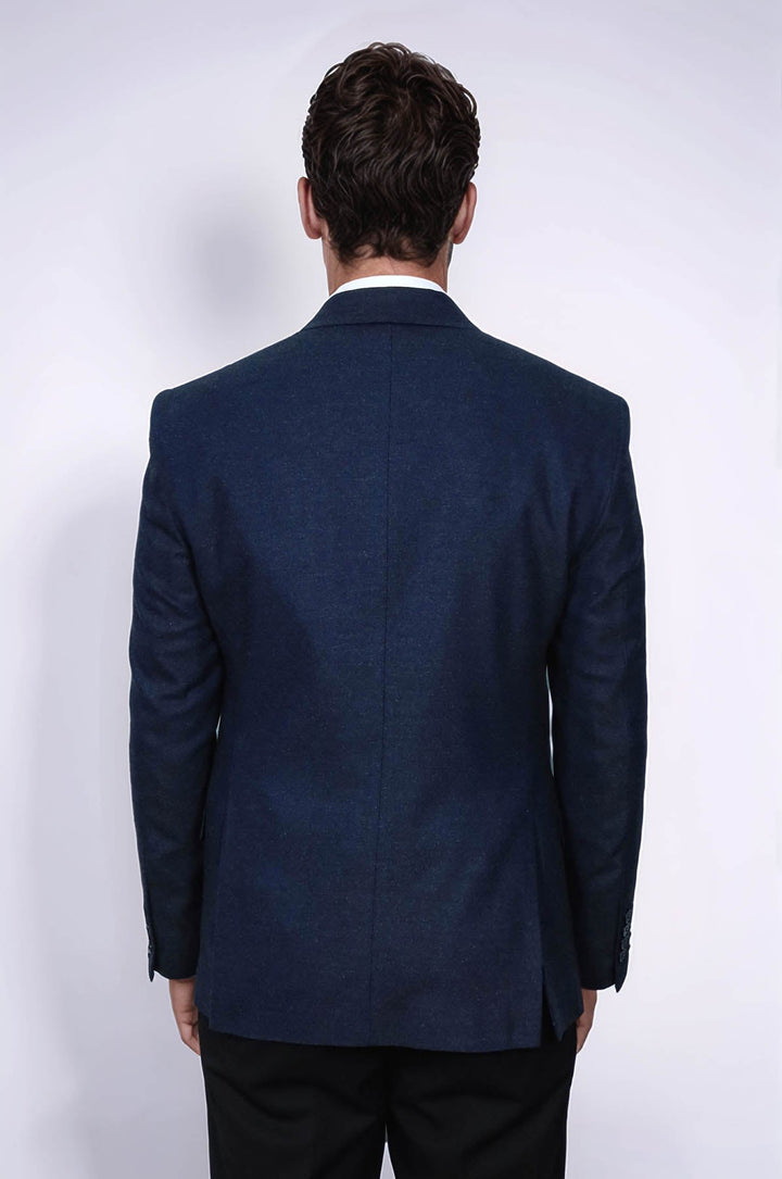 WSS Plain Slim Fit Sport Navy Blue Men Blazer  - Riga