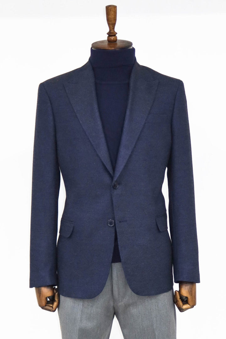 WSS Plain Slim Fit Sport Navy Blue Men Blazer  - Singen