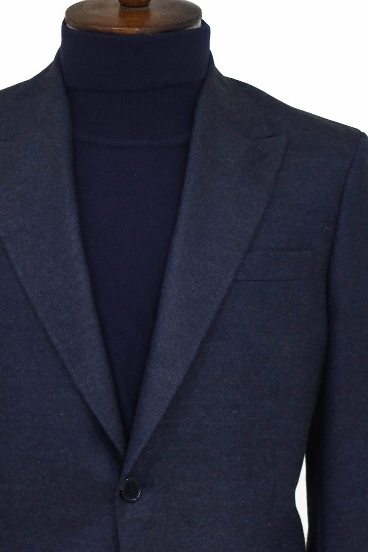 WSS Plain Slim Fit Sport Navy Blue Men Blazer  - Singen