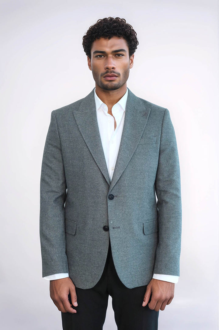 WSS Plain Slim Fit Sport Grey Men Blazer  - Seaside