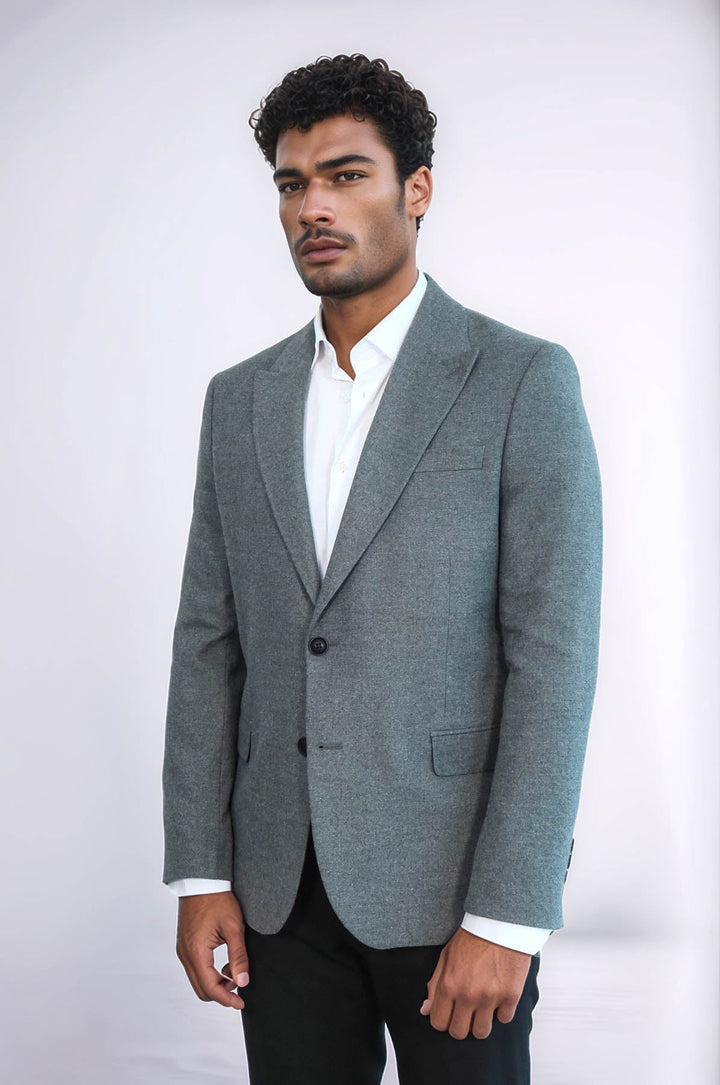 WSS Plain Slim Fit Sport Grey Men Blazer  - Seaside
