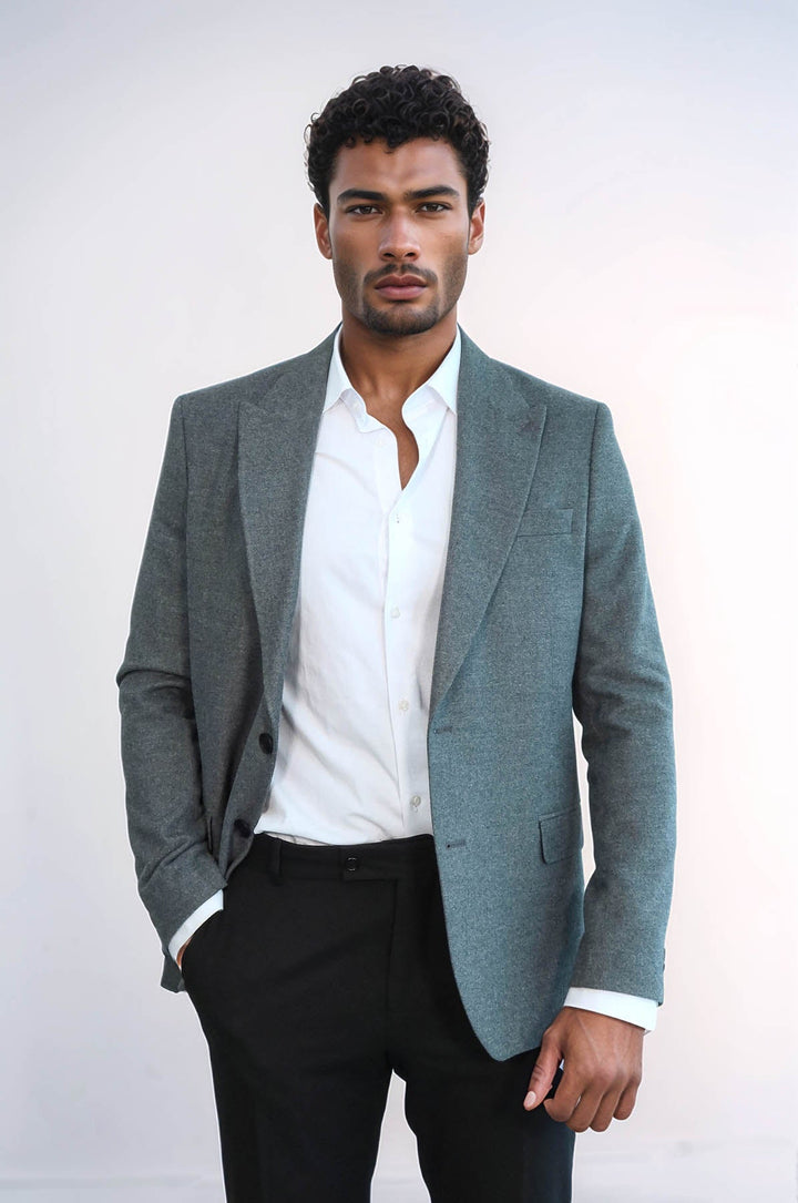 WSS Plain Slim Fit Sport Grey Men Blazer  - Seaside