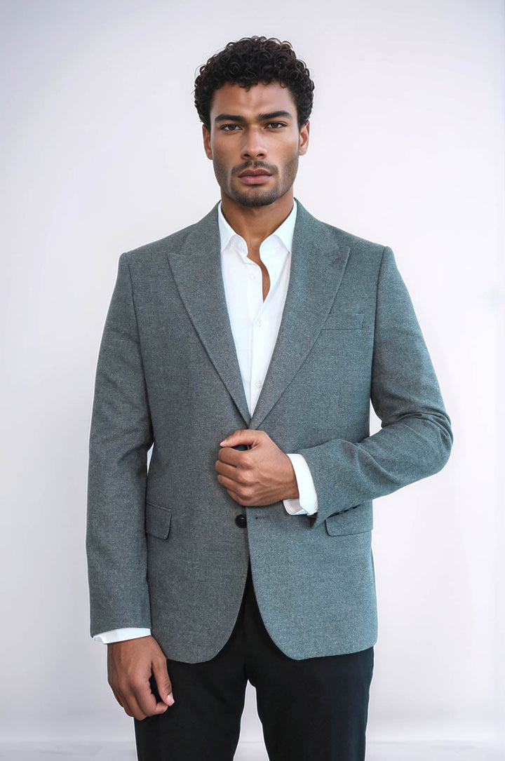 WSS Plain Slim Fit Sport Grey Men Blazer  - Seaside