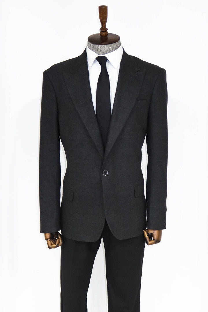 WSS Plain Slim Fit Sport Anthracite Men Blazer and Trousers Combination  - Schorndorf