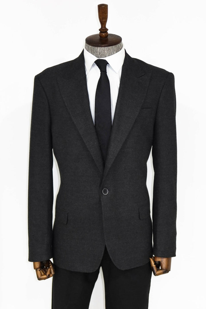WSS Plain Slim Fit Sport Anthracite Men Blazer and Trousers Combination  - Schorndorf