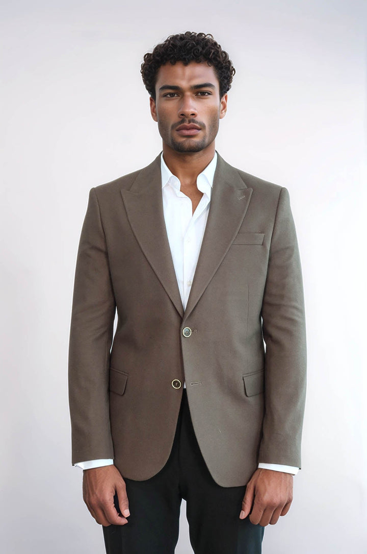 WSS Plain Slim Fit Sport Brown Men Blazer  - Meyzieu