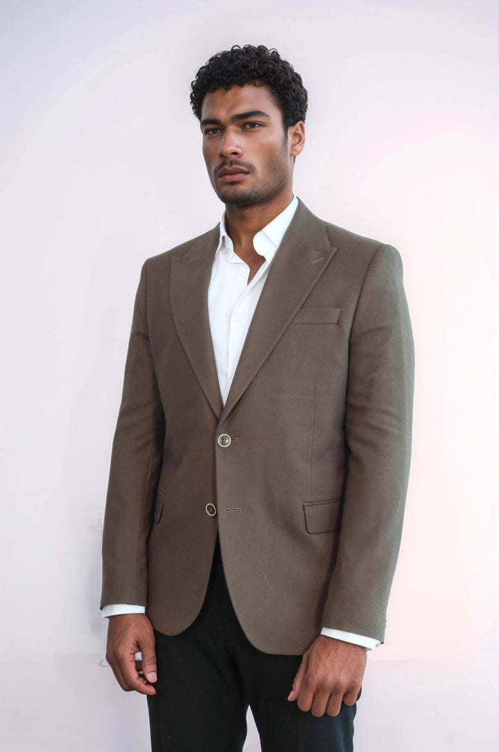 WSS Plain Slim Fit Sport Brown Men Blazer  - Meyzieu
