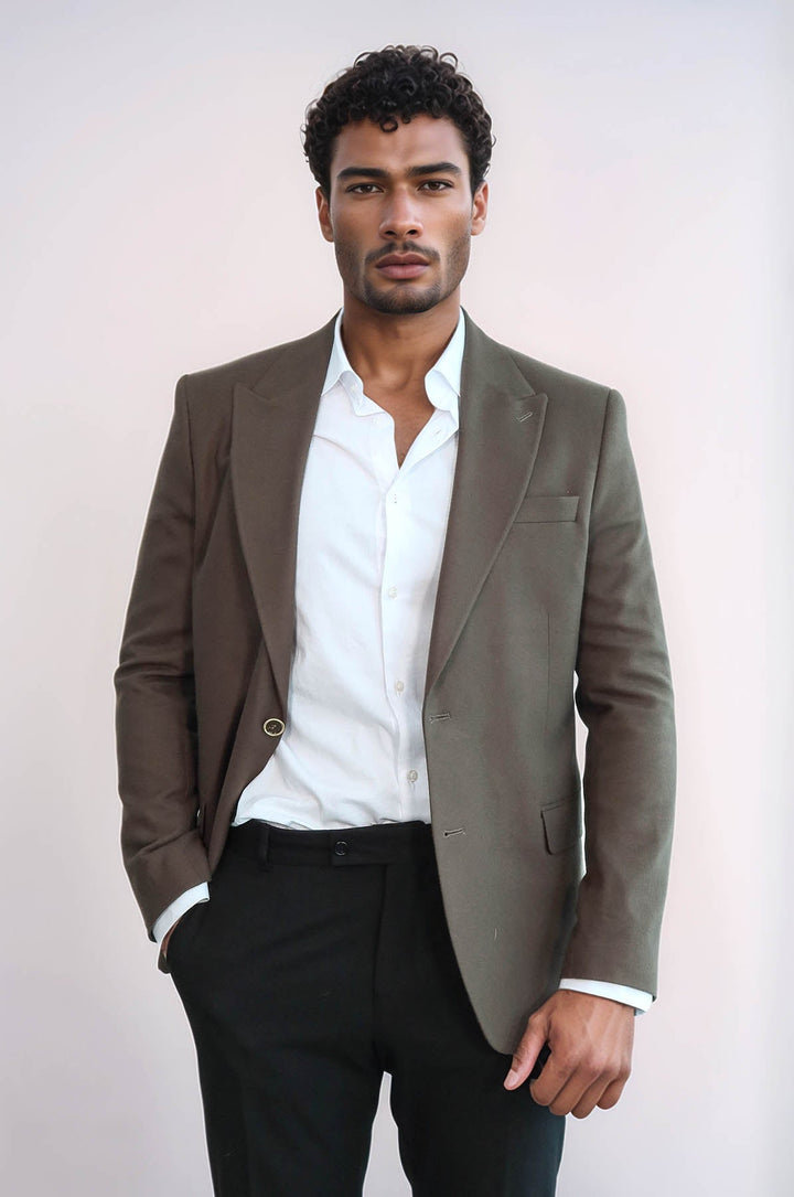 WSS Plain Slim Fit Sport Brown Men Blazer  - Meyzieu