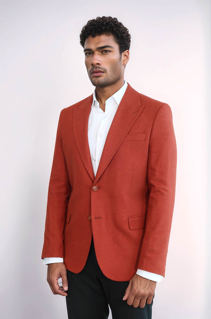 WSS Plain Slim Fit Sport Burgundy Men Blazer  - Marano di Napoli