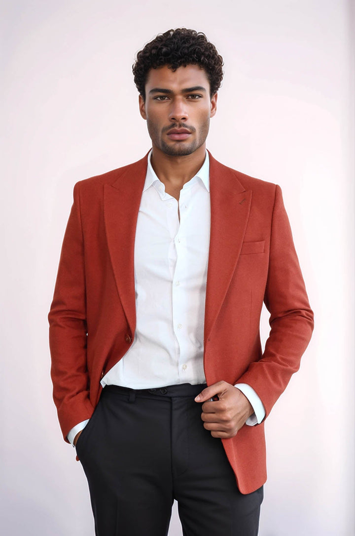 WSS Plain Slim Fit Sport Burgundy Men Blazer  - Marano di Napoli