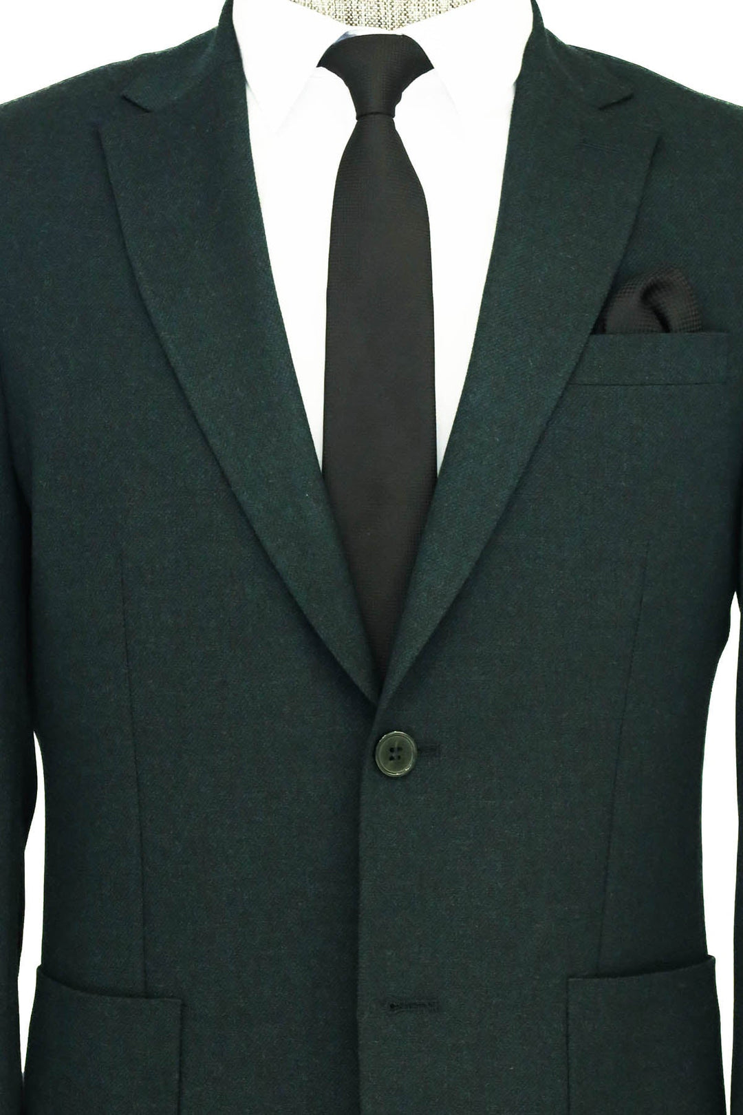 WSS Textured Slim Fit Peak Lapel Green Men Blazer and Combination - Vicenza