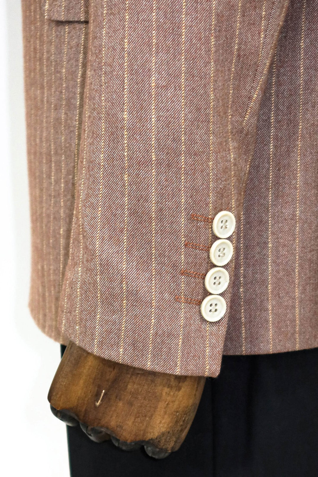 WSS Striped Double Breasted Beige Men Blazer and Trousers Combination - Dráma