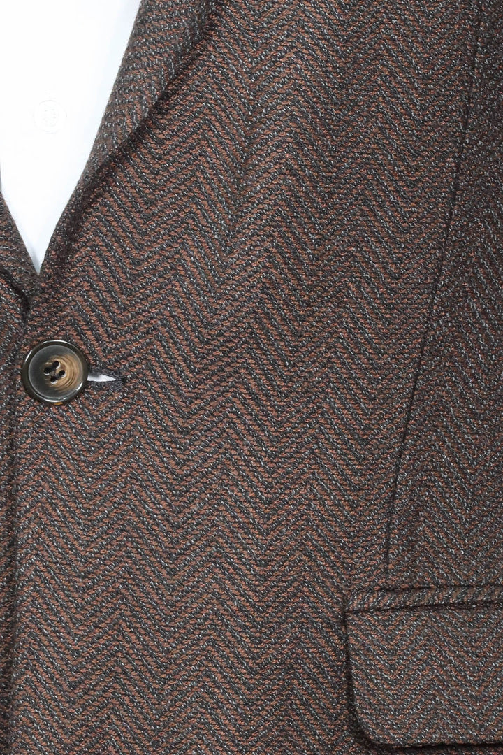 WSS Slim Fit Patterned Brown Men Blazer  - Surrey