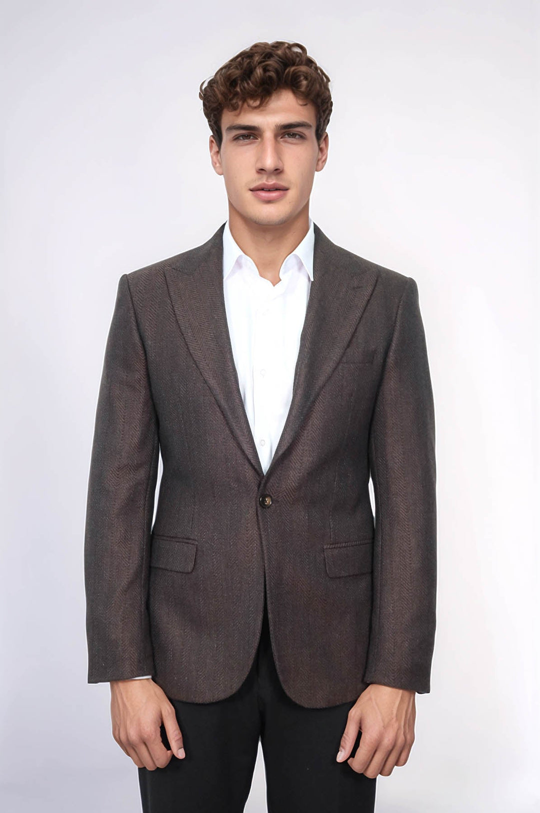 WSS Slim Fit Patterned Brown Men Blazer  - Surrey