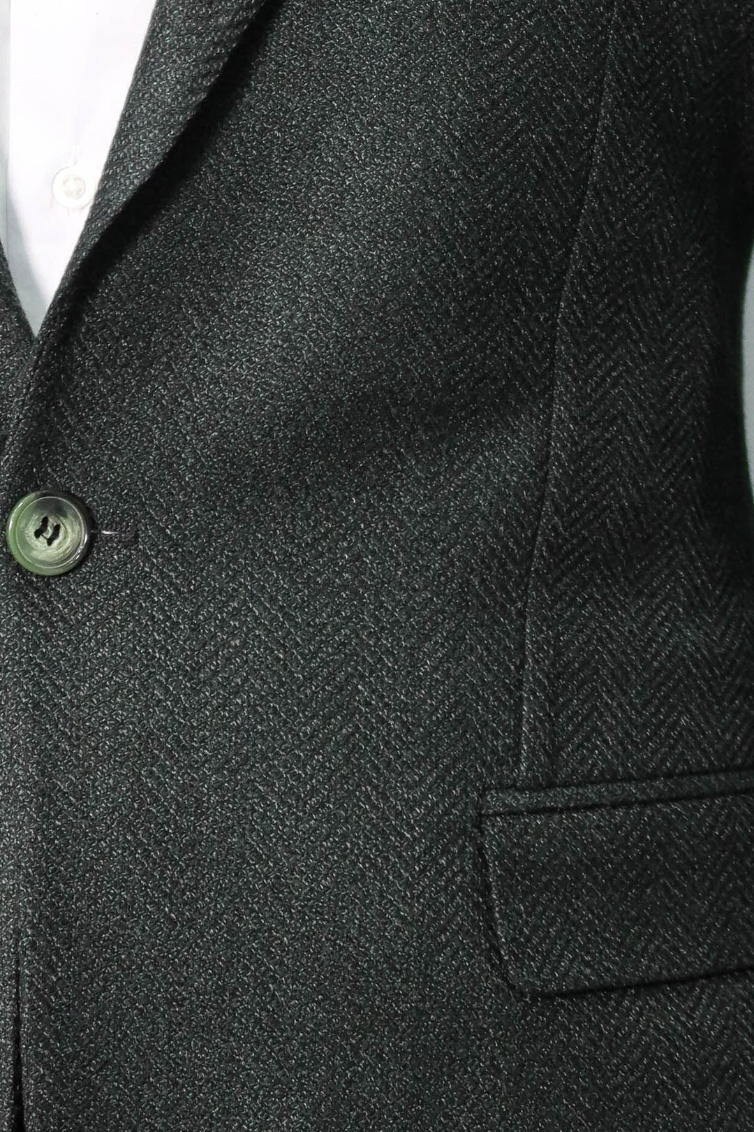 WSS Slim Fit Patterned Dark Green Men Blazer  - Coram