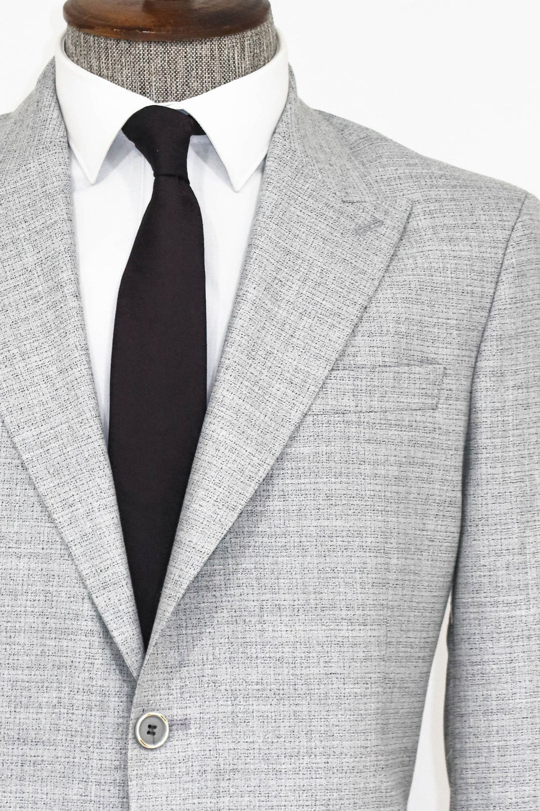 WSS Patterned Wide Lapel Grey Men Blazer and Trousers Combination  - Bel Air South