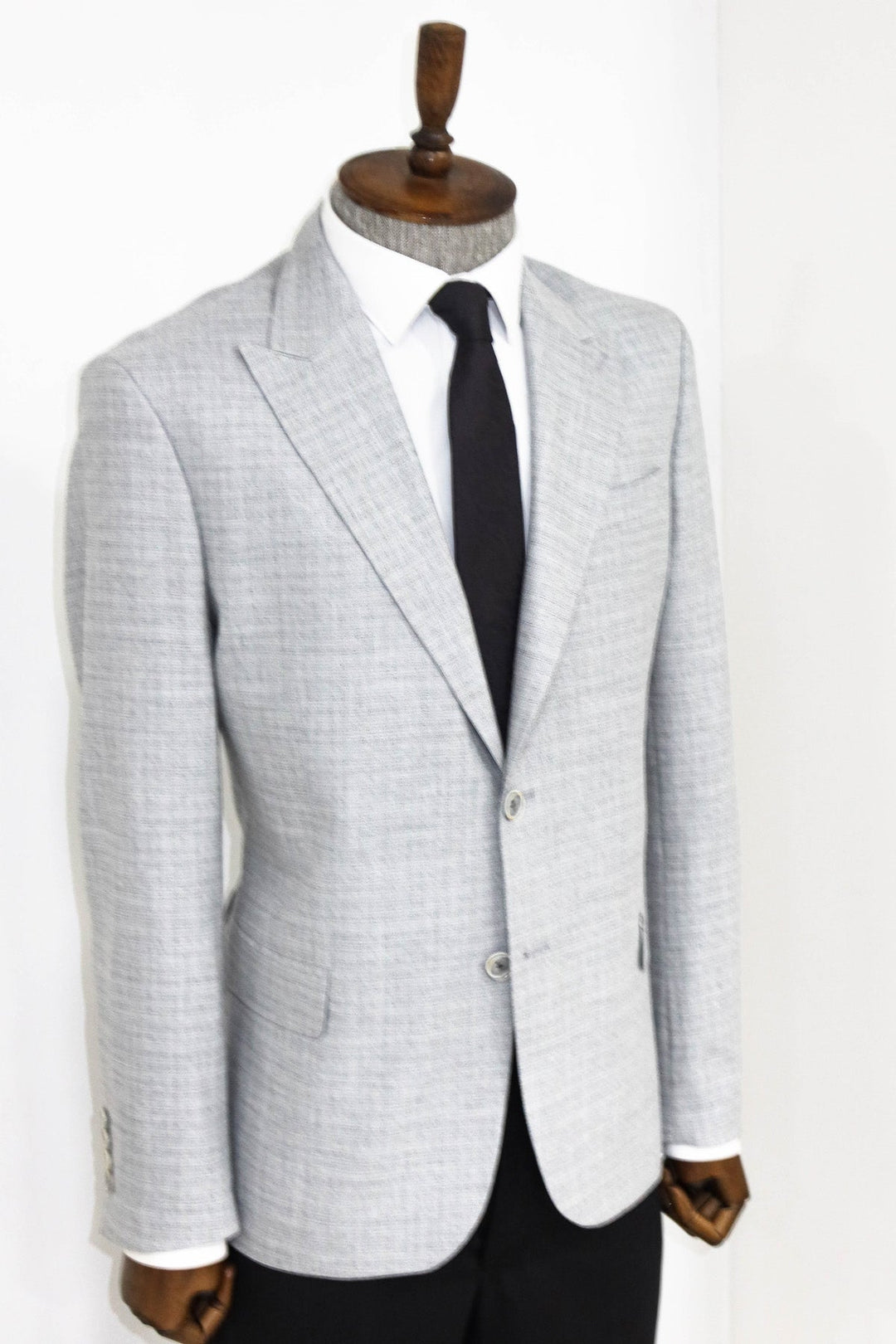 WSS Patterned Wide Lapel Grey Men Blazer and Trousers Combination  - Bel Air South