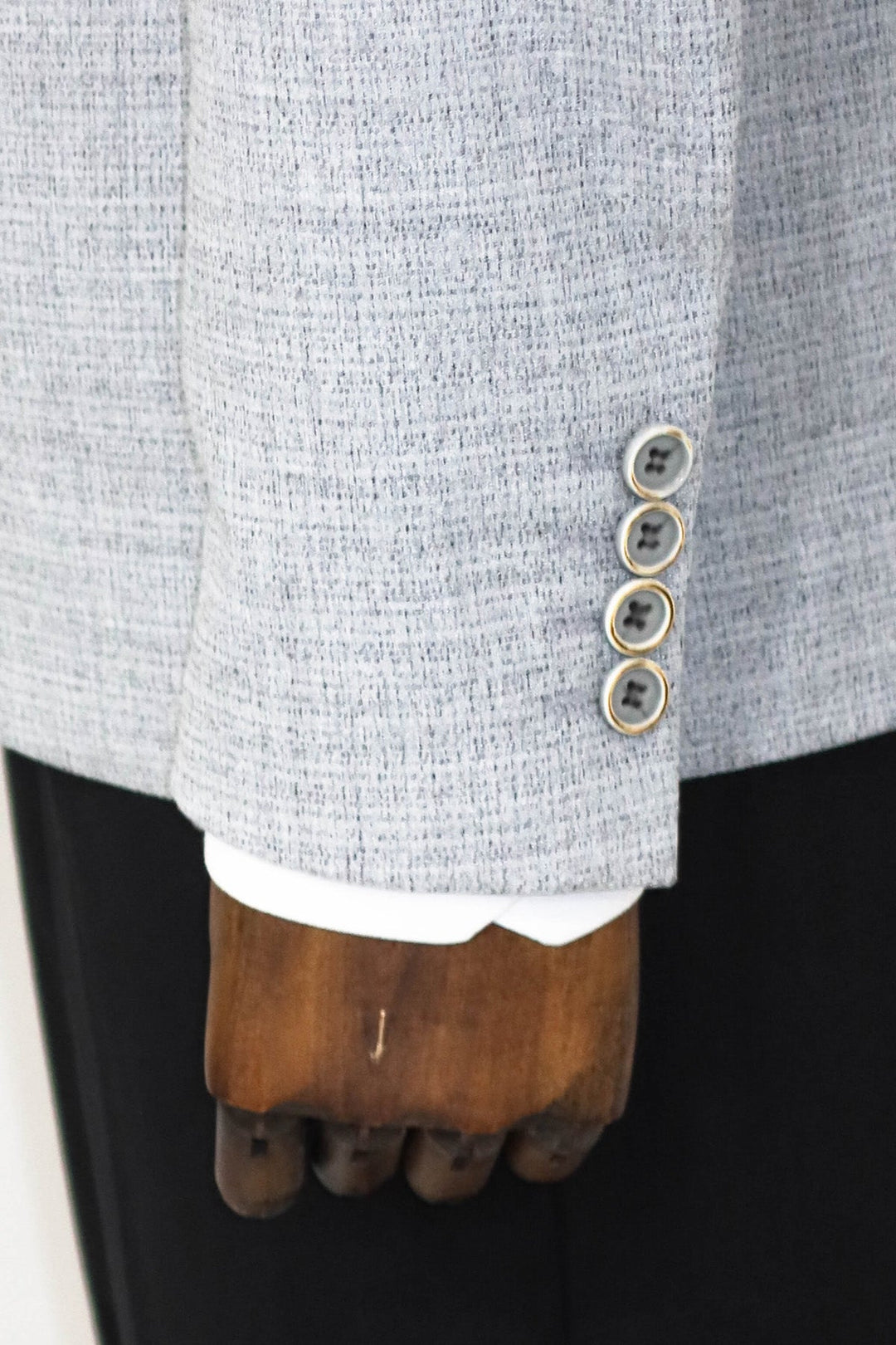 WSS Patterned Wide Lapel Grey Men Blazer and Trousers Combination  - Bel Air South