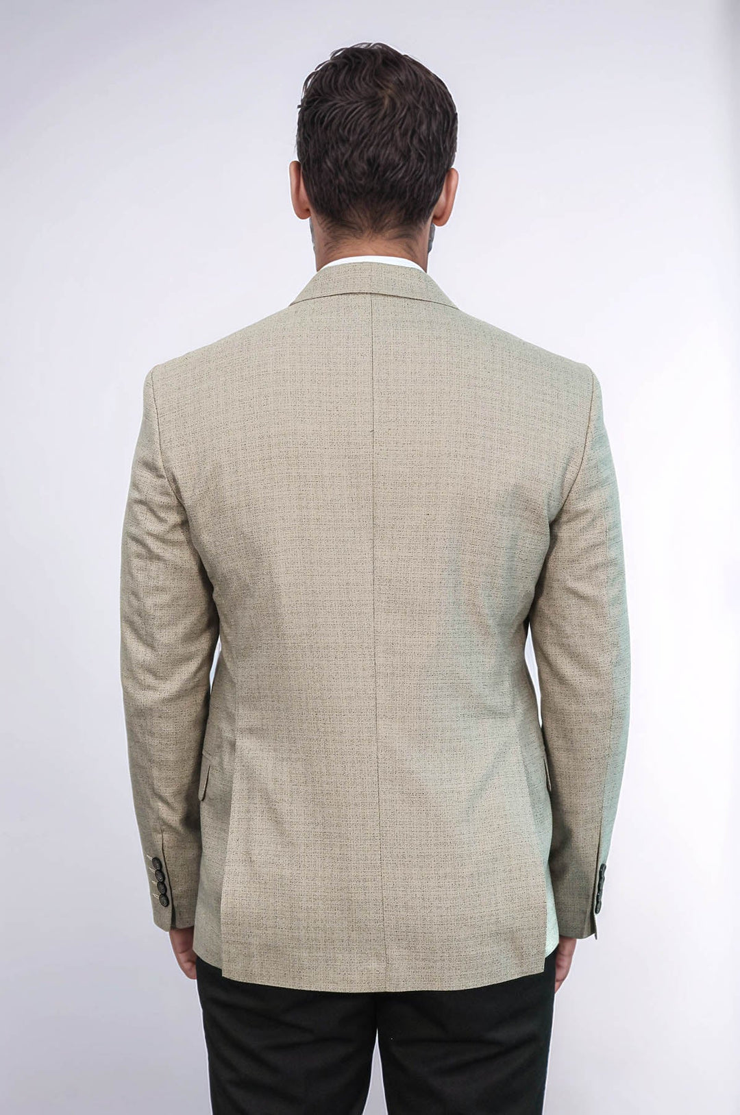 WSS Patterned Wide Lapel Cream Men Blazer  - Corigliano Calabro