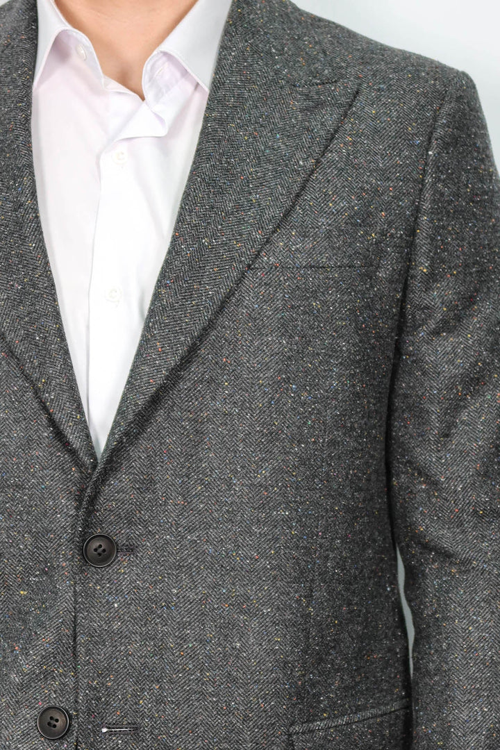 WSS Houndstooth Pattern Wool Anthracite Men Blazer  - Neustadt am Rübenberge