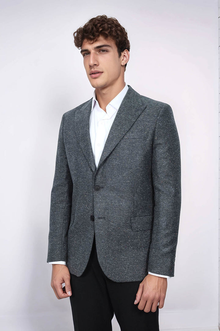 WSS Houndstooth Pattern Wool Anthracite Men Blazer  - Neustadt am Rübenberge