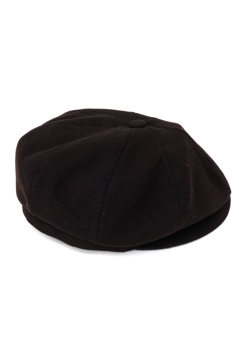 WSS Black Wool Gatsby Men Hat  - Majadahonda