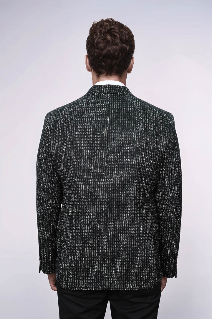 WSS Slim Fit Patterned Sport Black Men Blazer  - Staten Island