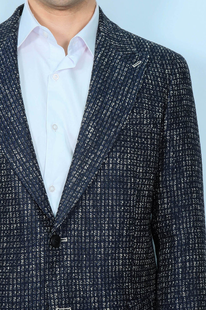 WSS Slim Fit Patterned Sport Navy Blue Men Blazer  - Zugdidi