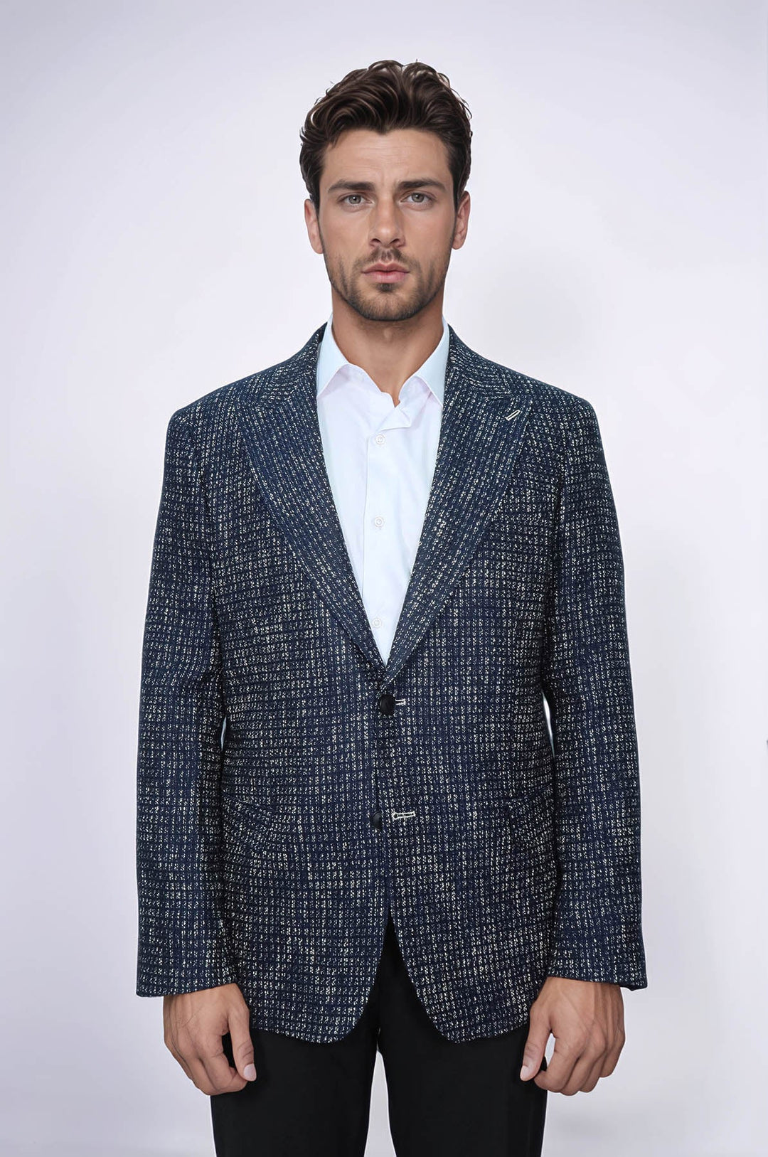WSS Slim Fit Patterned Sport Navy Blue Men Blazer  - Zugdidi