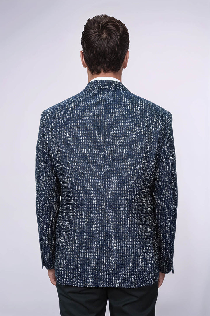 WSS Slim Fit Patterned Sport Navy Blue Men Blazer  - Zugdidi