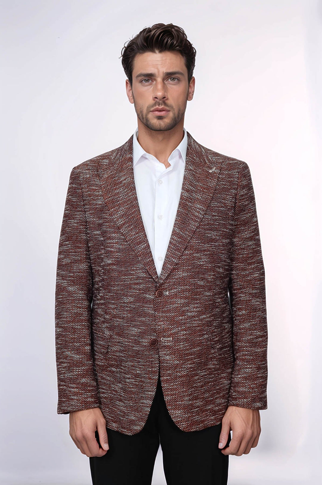 WSS Slim Fit Patterned Sport Brown Men Blazer  - San Remo