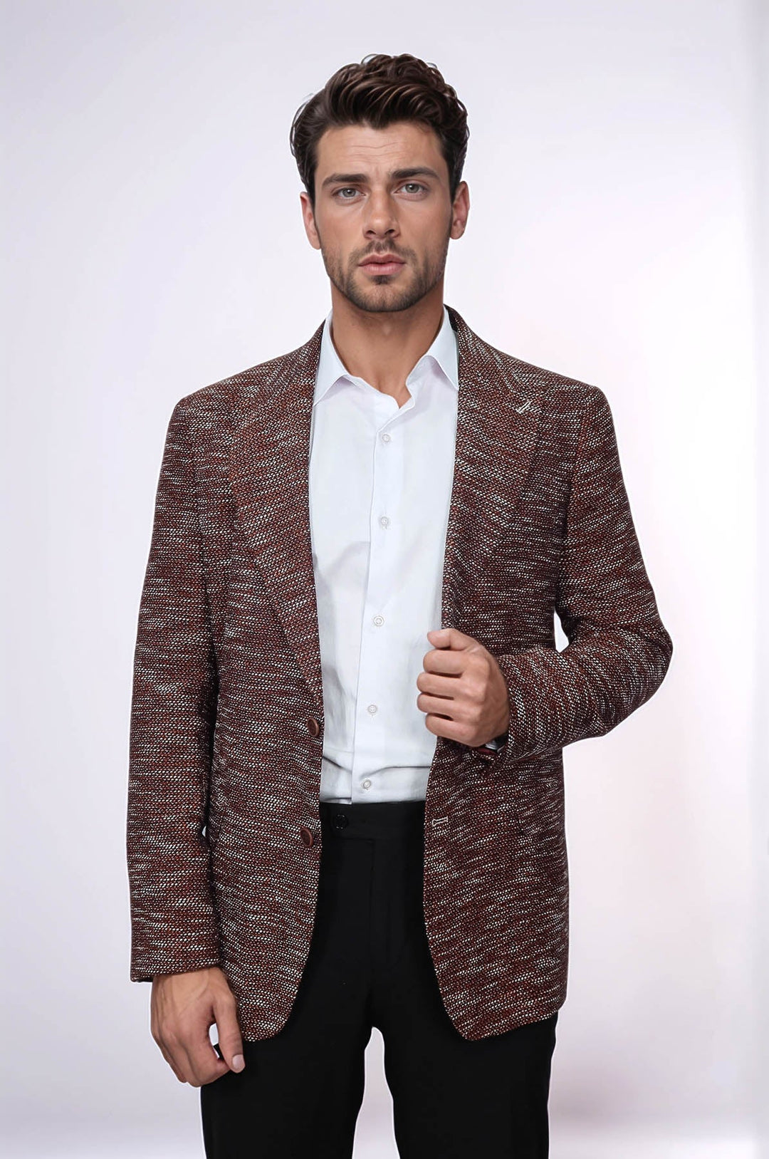 WSS Slim Fit Patterned Sport Brown Men Blazer  - San Remo