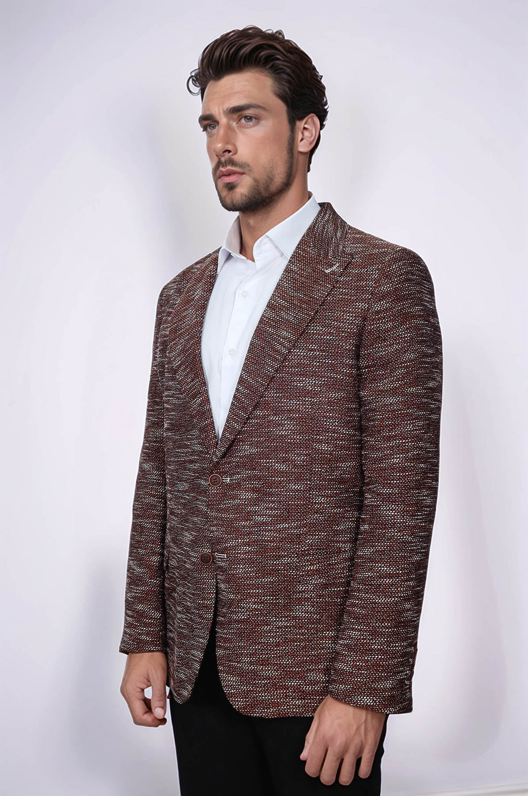 WSS Slim Fit Patterned Sport Brown Men Blazer  - San Remo