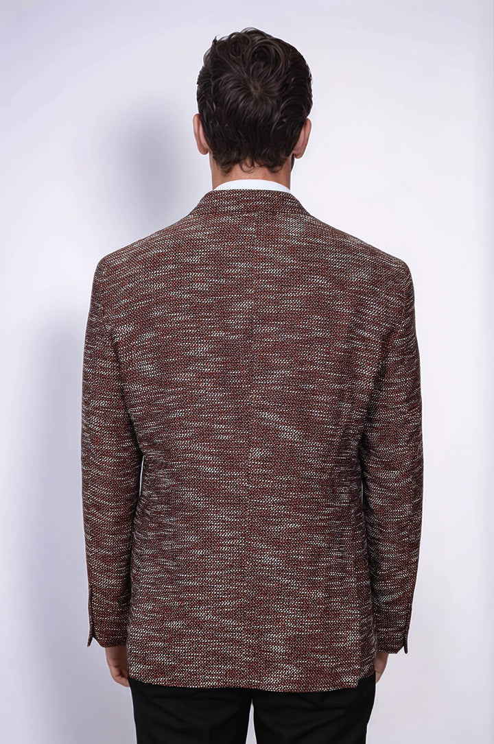 WSS Slim Fit Patterned Sport Brown Men Blazer  - San Remo