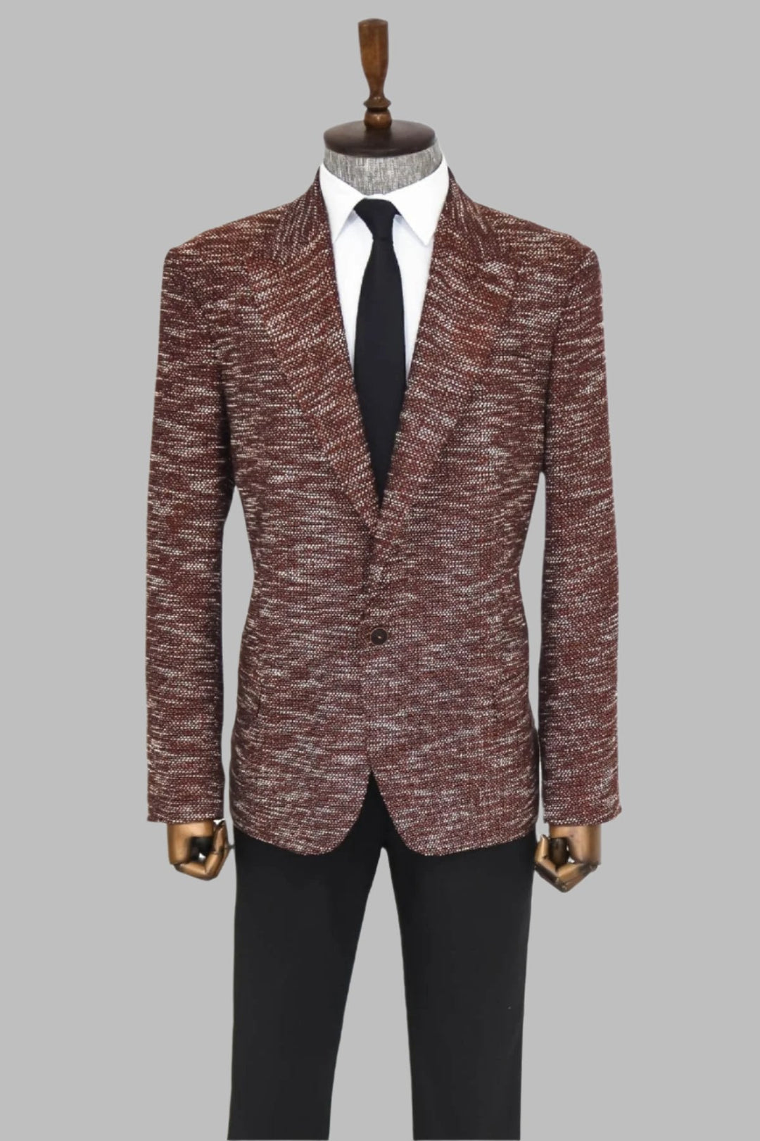 WSS Slim Fit Patterned Sport Brown Men Blazer  - Singen