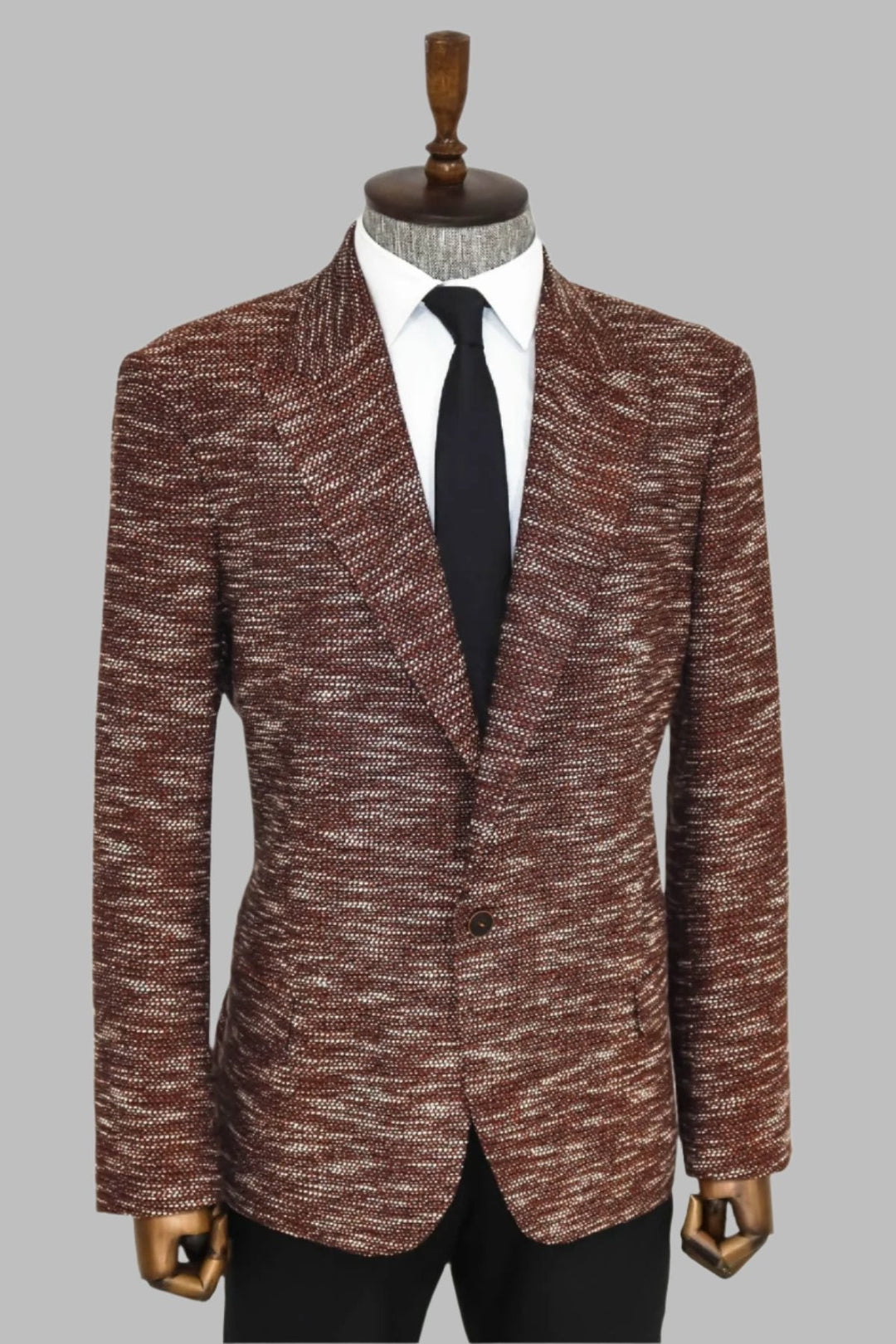 WSS Slim Fit Patterned Sport Brown Men Blazer  - Singen